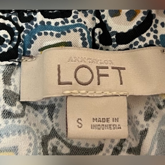 Loft multicolor floral skirt with elastic waistband Pockets Spring summer small - Picture 7 of 8